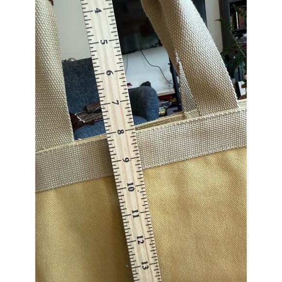 Ubuntu Life Khaki Canvas Tote Bag w Leather and Bead Trim Laptop Sleeve African - Picture 10 of 10